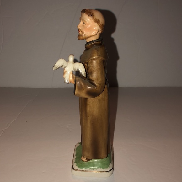 Vintage St. Francis of Assisi Porcelain Statue 8” Tall - Picture 3 of 9